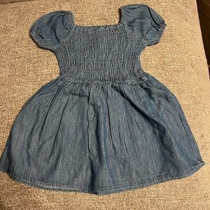 The Children's Place Toddler Girls Short Sleeve Smocked Chambray Dress